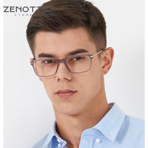 ZENOTTIC Vintage Square Acetate Glasses Frame Men Prescription Myopia Optical Eyeglasses Women Retro Handmade Korean Spectacles