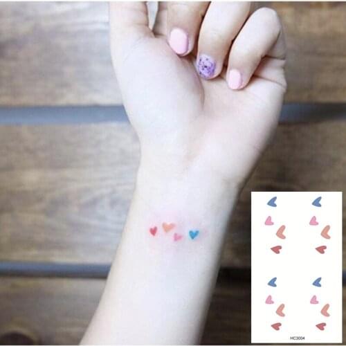 Nu-TATY 25 set Ins wind waterproof lasting girl heart wrist color love Tattoo Sticker transfer sticker