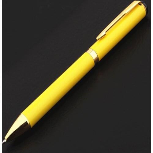 High quality 801 Yellow Colour Business office Blue ink Medium Nib Ballpoint Pen New Student Stationery school supplies