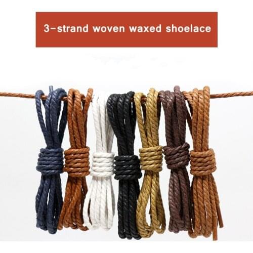 1Pair Shoelce Casual Leather Shoelaces Waxed Round shoe laces Shoestring Martin Boots Sport Shoes Cord Ropes 60/90/120/150CM P-4