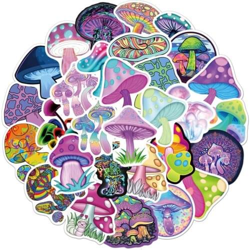 10/30/50PCS New Psychedelic Mushroom Graffiti Stickers Suitcase Guitar Laptop Decoration Toys Wholesale