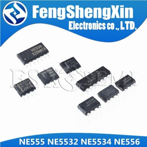 10pcs NE555 NE555DR SOP-8 NE555P DIP-8 NE5532 NE5532DR NE5532P NE5534 NE5534DR NE5534P NE556 NE556N DIP-14 NE556DR SOP-14 IC