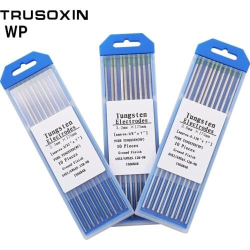 10Pcs Green Code 1.0/1.6/2.0/2.4/3.0/ 3.2/4.0MM 175MM Tungsten Electrode Tungsten Needle/Rod for TIG Welding Machine Welder