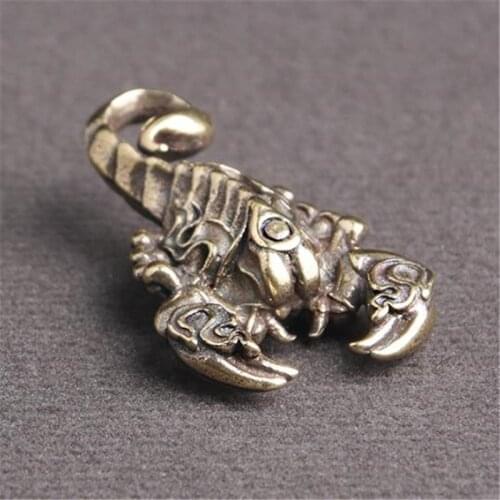 3D Mini Scorpion Casting Animal Figurine Retro Style Metal Sculpture Home Office Room Desktop Decoration Collect Ornaments Gifts