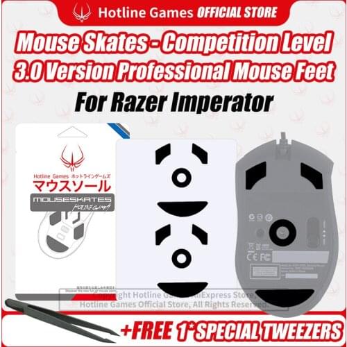 Hotline Games 3.0 Mouse Skates Mouse Feet Replacement for Razer Imperator Gaming Mouse,Smooth, Durable,Glide Feet Pads