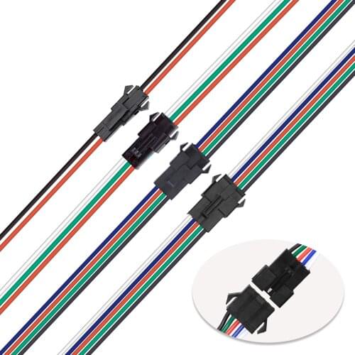 5pairs 2 3 4 5 pin SM Male & Female JST Connector 2PIN 3PIN 4PIN 5PIN Wire Cable Pigtail Plug Free shipping