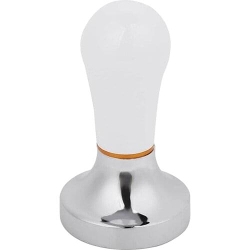 57.5mm Coffee Tamper Practical Handheld Aluminum Coffee Tamper with Handle for Coffee Maker (White)