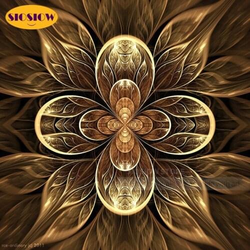 5D DIY Diamond Painting Golden Flowers Mosaic Pictures Cross Stitch Full Drill Round 3D Daimond Embroidery Needlework Decor Home
