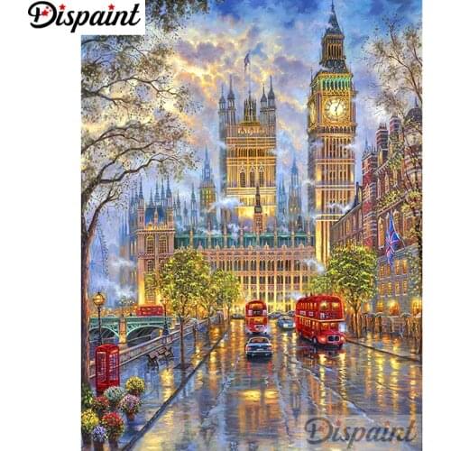 Dispaint 5D Diamond Embroidery Needlework Kit "London street scenery" Diamond Painting Cross Stitch Home Decoration Gift A27418