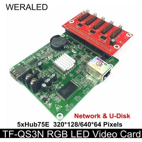 Asychronous TF-QS3N TF-QS3 Full Color LED Controller 160*128/320*64 Pixels ports Support P4/P5/P6/P7.62/P8/P10 RGB LED Module