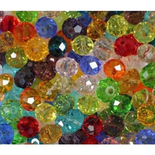 T432ng 10mm 500pcs/lot factory price onwo Mixed Glass Faceted Rondelle Beads spacer bracelet necklace bead crystal