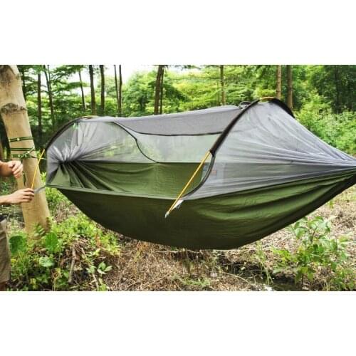 Hot sale Newest aluminum pole self-supporting anti-mosquito hammock High-strength parachute cloth hammock. 270X140cm