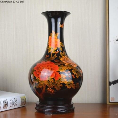 Ceramic Vase Living Room Flower Arrangement Dried Flower Ornaments Chinese Home Decoration Crafts Storage Jar Countertop Vase