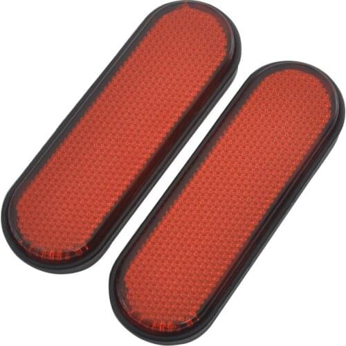 Motorcycle Red Oval Reflector Sticker Front Rear Fork Leg Reflective Decal Universal For Motorcycle Dirt Bike ATV Truck Scooter