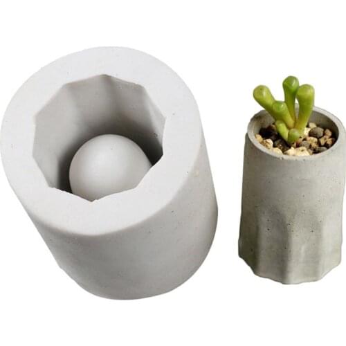 Round Concrete Flower Pot Mold Non-toxic Succulent Plants Planter Vase Silicone Mold Garden Home Decor