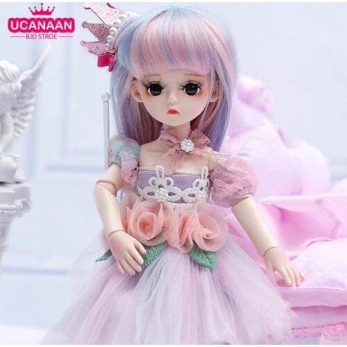 UCanaan BJD Doll 1/3 SD Dolls 30CM 18 Ball Jointed Doll Girls DIY Dress UP Toys With Full Set Clothes Wig Shoes Makeup Girl Gift