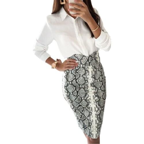 2018 Hot Ladies New arrival Womens Leopard Pencil Skirt High Waist Floral Grid Printing Middle Skirts Muti Colors