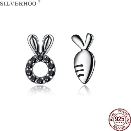 SILVERHOO Cute Earings 925 Sterling Silver Stud Earrings For Women And Girls Classic Vintage 925 Jewelry Earrings Trendy 2021