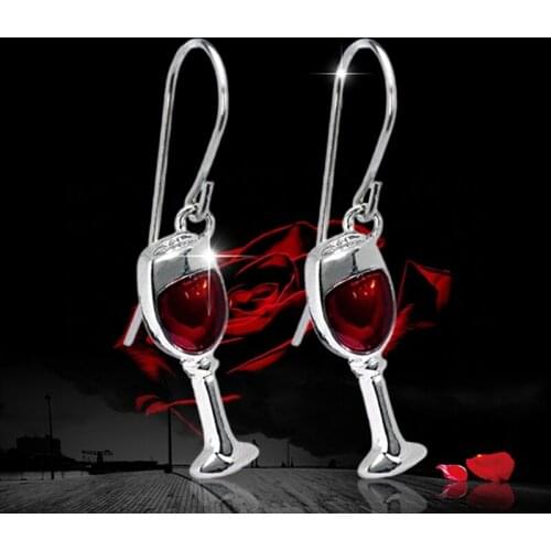 Fashion Personality Red Wine Goblets Stud Earrings For Women Creative Lovely Beer Wine Cup Earrings Party Girl Jewelry Gift