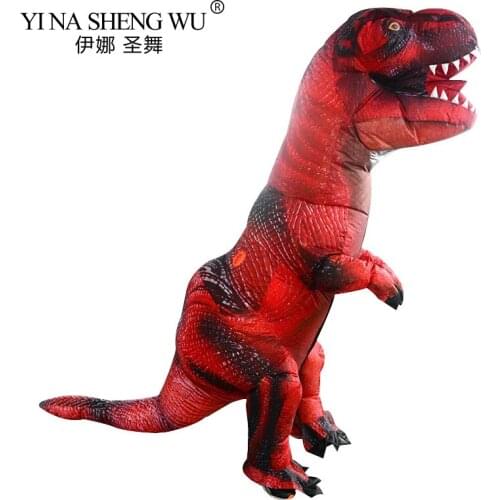 Men Women Inflatable Costume T Rex Dinosaur Skeleton For Adults Kids Halloween Carnival Cosplay Party Birthday Blow Up Outfits