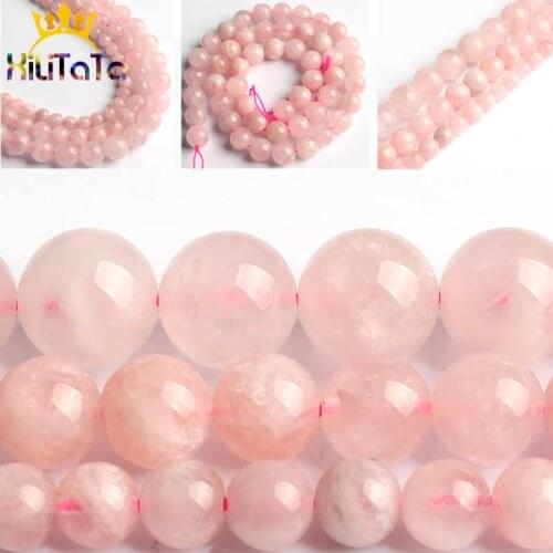 Natural Madagascar Roses Quartz Stone Beads Round Loose Spacer Bead 15'' 6/8/10mm For Jewelry Making DIY Bracelet Necklace Charm