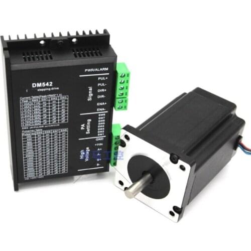 Low Noise 57 112mm 2 Phase DC24V-50V Stepper Motor Driver kits 2.8Nm 3A NEMA23 57BYGH250D Motor + DSP DM542 Driver