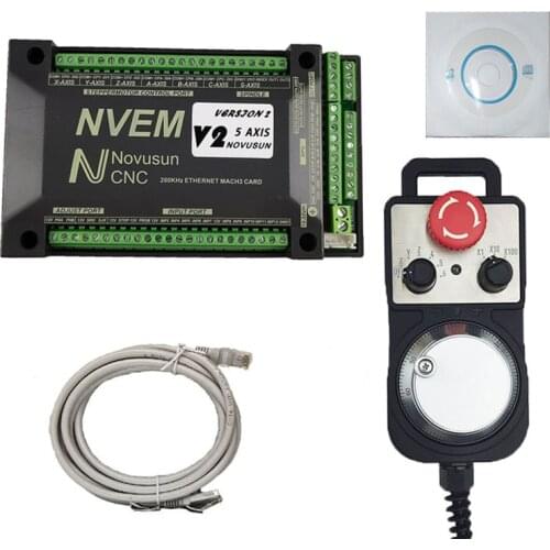 NVEM mach3 cnc controller 3/4/5/6 axis controller system mach3 motion control card , 6-axis emergency stop electronic handwheel
