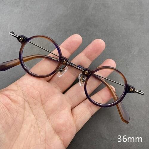 Vintage Small Round Glasses Men Acetate Transparent Eyeglasses Frame Women Optical Prescription Spectacle Frames Clear Eyewear