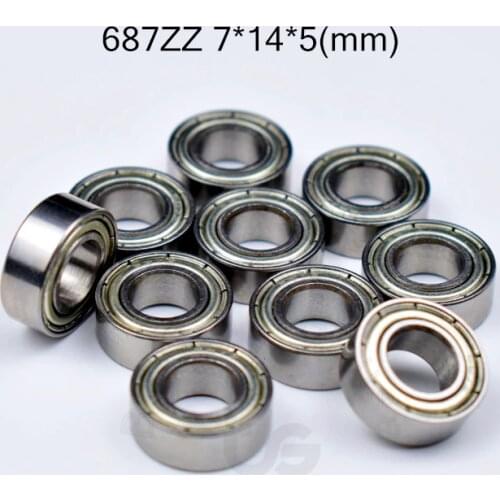 687 687ZZ 7*14*5(mm) 10pieces bearing free shipping ABEC-5 bearings Metal Seal Miniature Bearing 687 687Z 687ZZ chrome steel