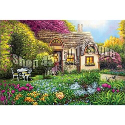 Full Square Diamond Embroidery,Houses,Garden Cottage,5D,Diamond Painting,Cross Stitch,Diamond Mosaic,Decoration,Needlework,Gift