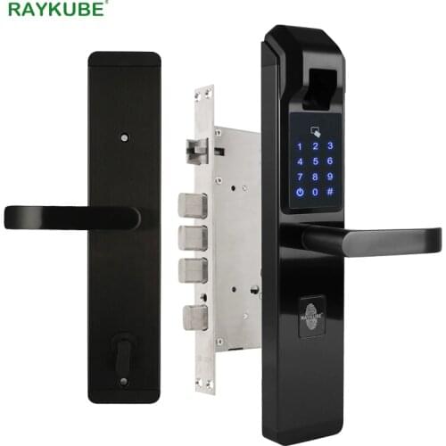 RAYKUBE Biometric Fingerprint Door Lock Intelligent Electronic Lock Fingerprint Verification With Password & RFID Unlock R-FZ3