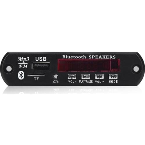 Retail Bluetooth 5.0 MP3 Decoder Board DC 5V 12V Car FM Radio Module Support TF USB AUX for Car Phone