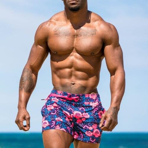 Printing Beach Shorts Men Drawstring Summer Breeches Shorts Beach Board Casual Shorts Beach Short Surfing Beachwear