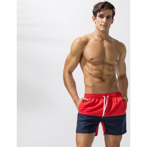 Shorts Beach Men Swimwear Quick Dry Bermuda Short Gym Surf Board Shorts Patchwork Men Swim Bathing Suit Trunks Drawstring