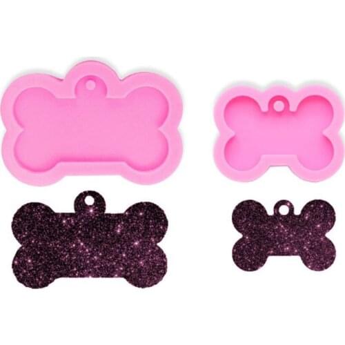 Silicone Bone Shape Pendant Resin Mold DIY Dog Tag Keychain Resin Casting Mold