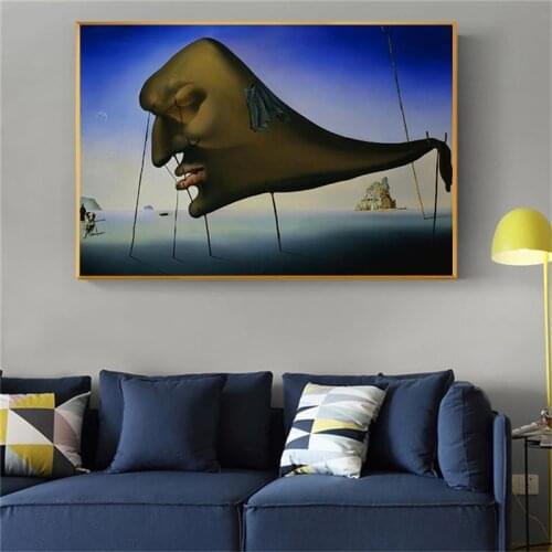 Sleep by Salvador Dali Canvas Paintings On the Wall Art Posters And Prints Classical Surrealism Art Pictures For Living Room