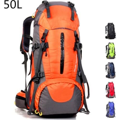 50L Sports Hiking Backpack for Men Outdoor Large Shoulder Bag Women Camping Accessories Rucksack Nylon