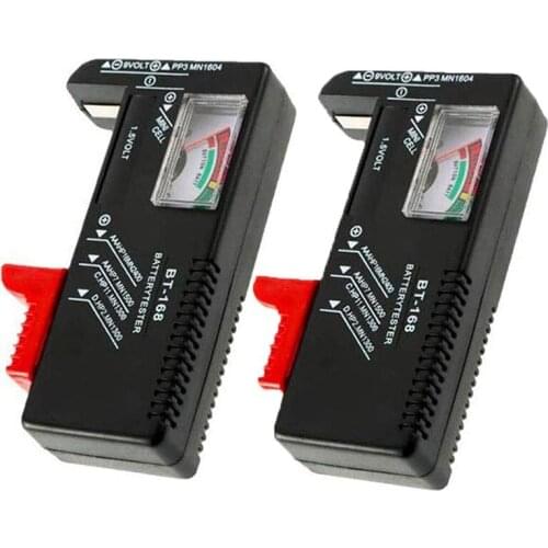 2 Pack Battery Tester, Universal Battery Checker for AA/AAA/C/D / 9V / 1.5V Button Cell Batteries