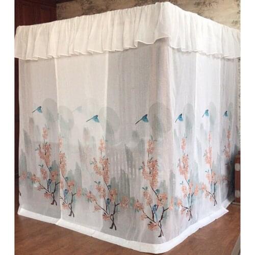 2019 Limited Cibinlik Chinese Style Freehand Sketching Paysage Quality Fabric Bed Canopy Bedding Decoration Custom-made Drapery