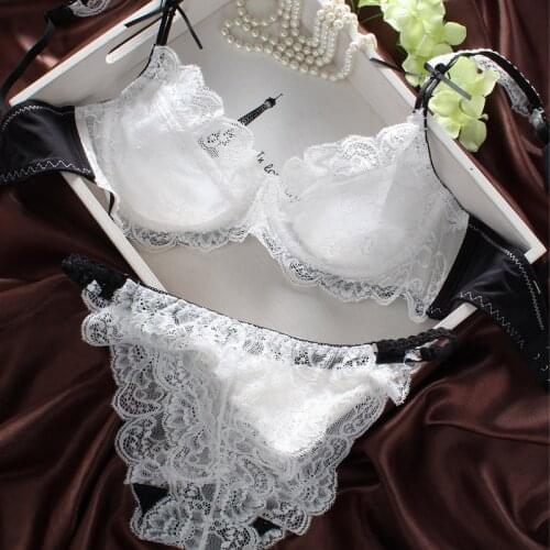 Ultra-thin breathable lace Bra set sexy lingerie set sexy clear Bra