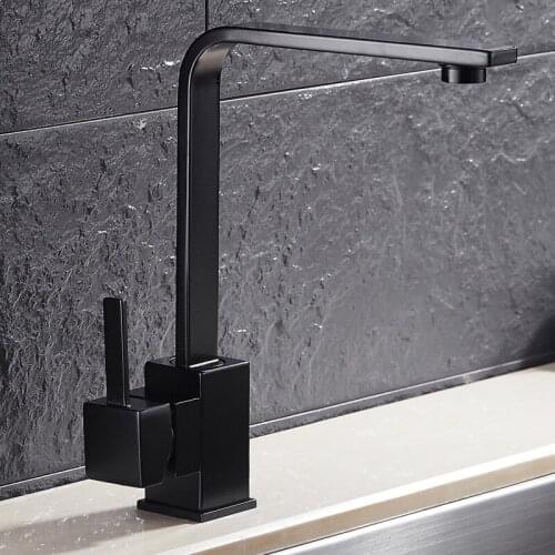 Vintage Solid Brass Black / White Painted Side Handle Deck Mounted Kitchen Sink Faucet Hot and Cold Water Mixer