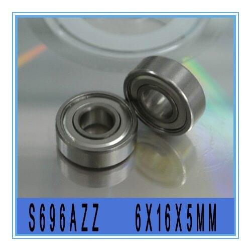 High Precision(20pieces/lot)Stainless Radial Bearing S696AZZ 6X16X5MM