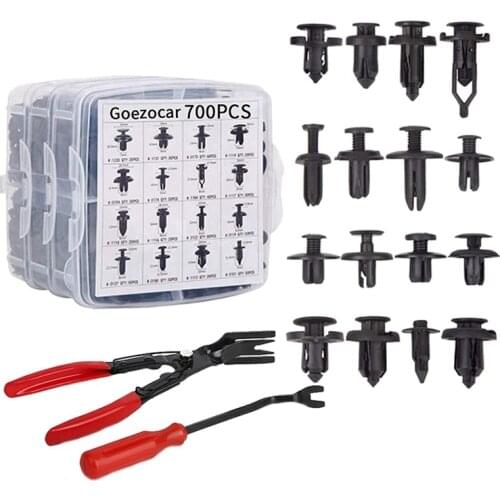 702PCS Car Bumper Body Fixing Clip Bumper Push Fastener Rivet Clip Door Panel Trim Clip Kit for Most Car Toyota Honda