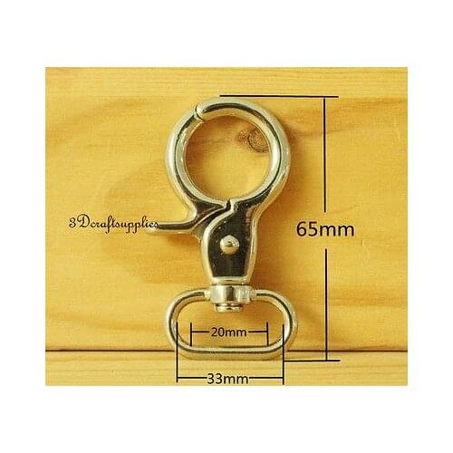 Lobster Clasps Clips Claw purse hooks Swivel snap hook silver 33 mm 6pcs P30