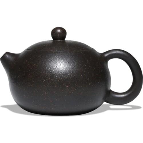 1pcs Chinese Real Yixing Zisha Black Galaxy Clay Teapot Ball Infuser Holes Marked Handmade Cosplay Props for Mens