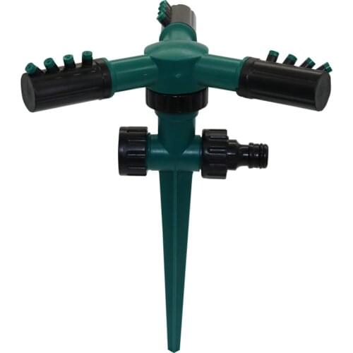1 Pc Plug-in 3-arm Rotating Sprinkler Automatic Garden Watering Systems Spray nozzle Greenhouse Lawn sprinkler