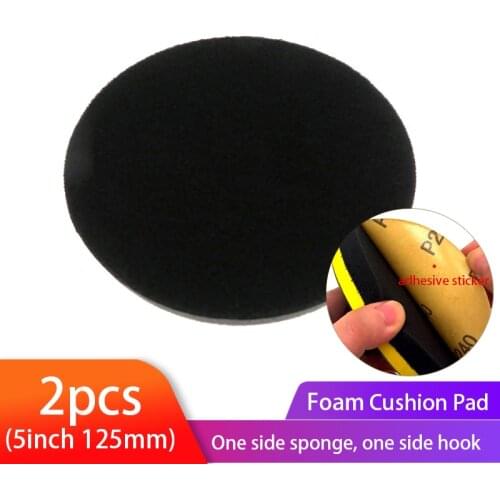 2pcs 5inch Foam Buffer Conversion Pad Soft Interface Pad for Adhesive Sanding Discs and Hook Sanding Pad