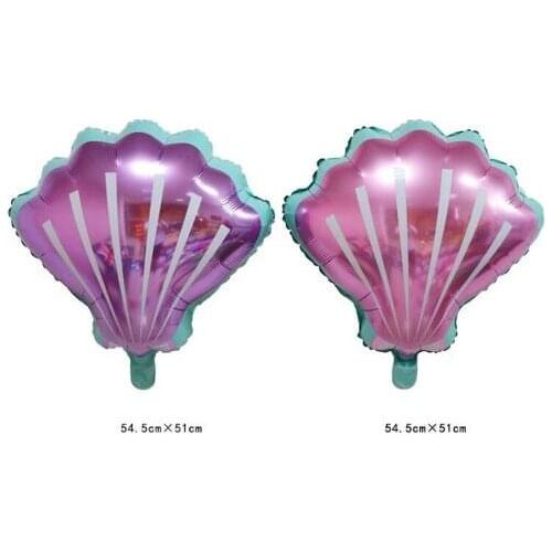 2pcs New Pink purple hawaii shell foil balloons Mermaid Birthday Party Baby Shower Decorations Party Supplies sea Toy