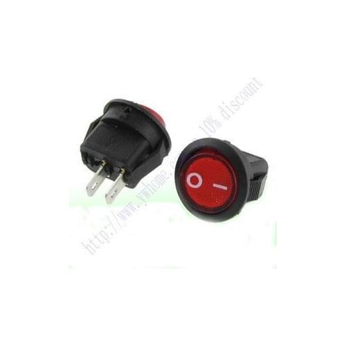 2X Red Round LED 2 Pin 3A 250V 6A 125V AC Boat Rocker Switch KCD5 105 2P