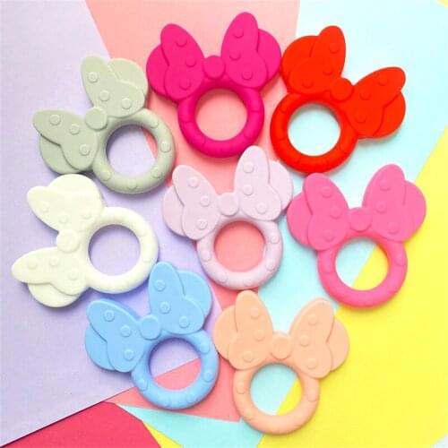 5/10PCS Silicone Cartoon Mouse Head Animal Teether Food Grade For Necklaces BPA Free Baby Teether Nursing Toy